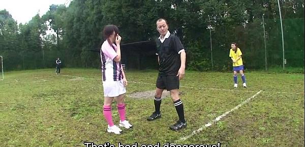  Subtitled ENF CMNF Japanese nudist soccer penalty game HD